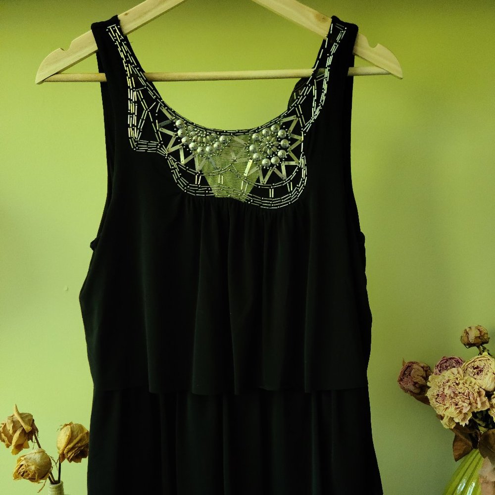 Tiered & beaded dress